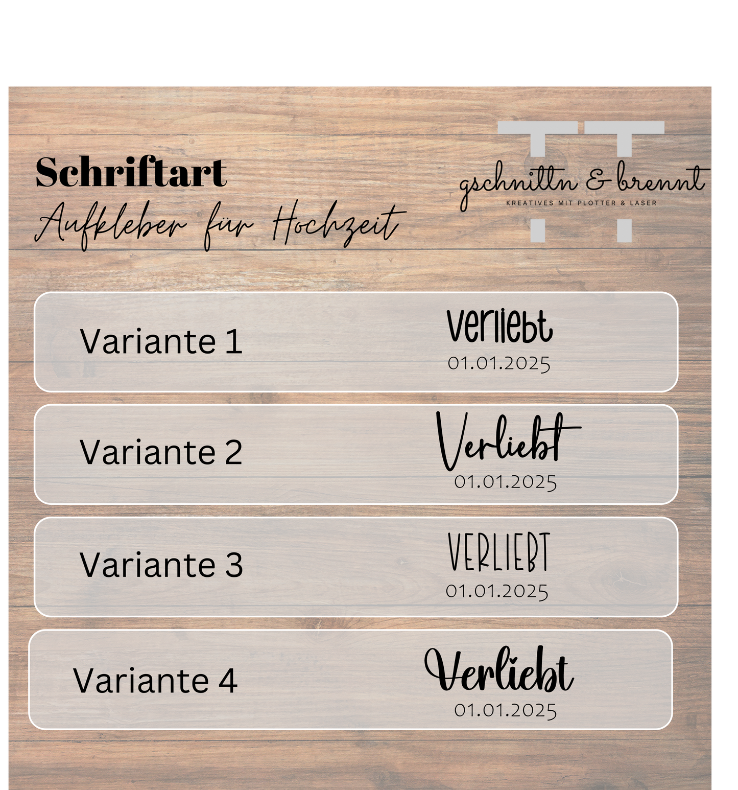 Aufkleber | Verliebt, Verlobt, Verheiratet | Deko für Hochzeit | Vinylfolie