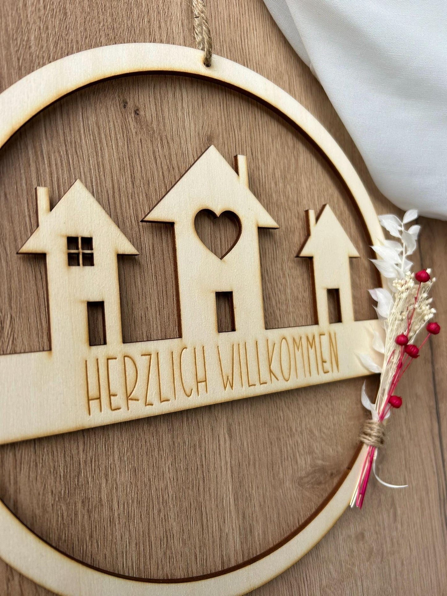 Willkommensschild | Türkranz | Herzlich Willkommen | Personalisiert mit Namen