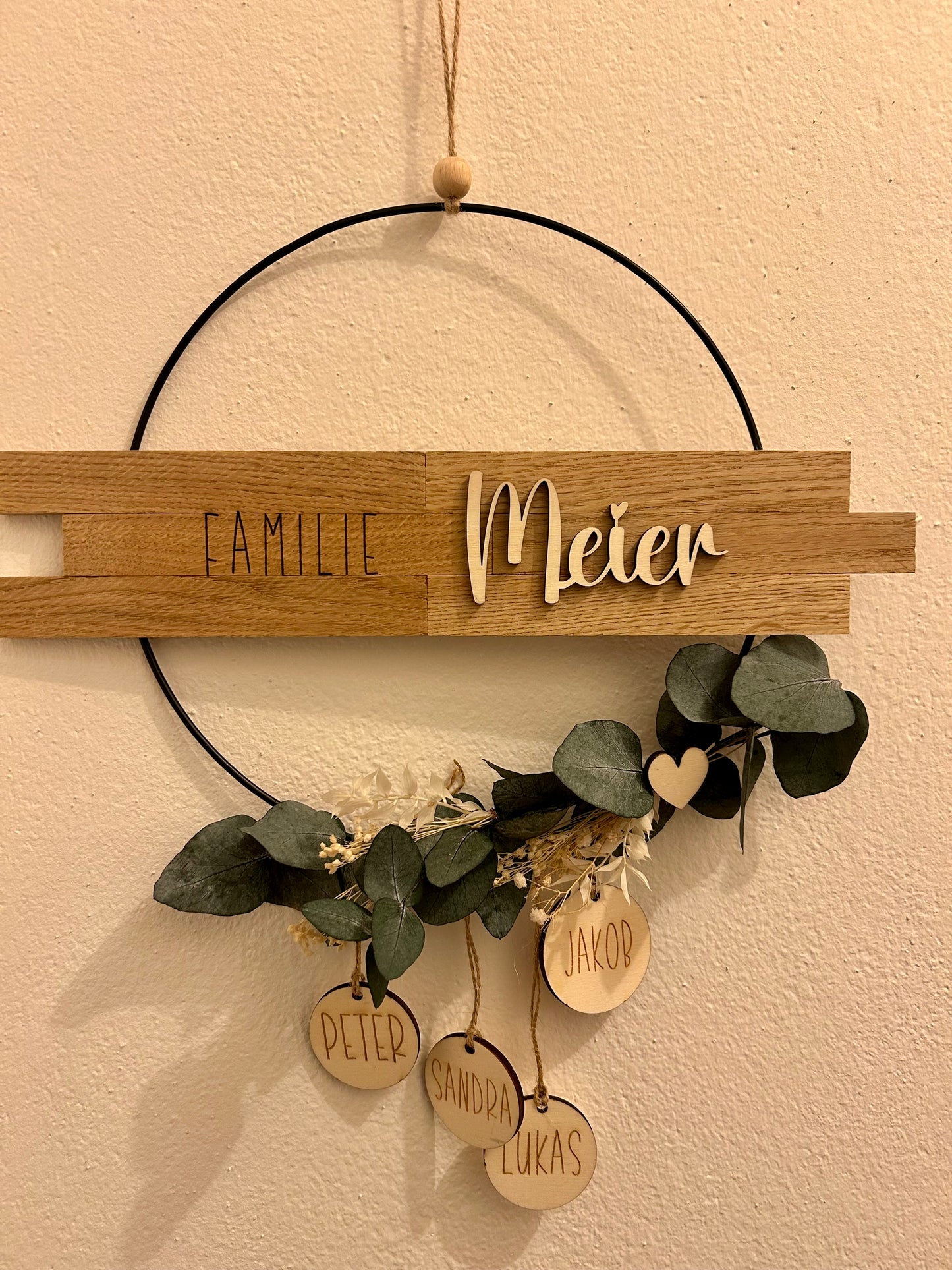 Türkranz | Metallring | Willkommensschild | Familie | Trockenblumen | Loop