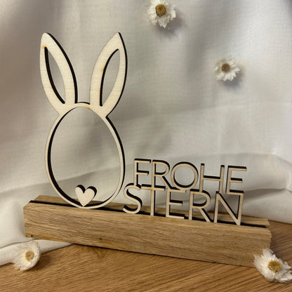 Frohe Ostern | Deko | Osterhase | Schriftzug