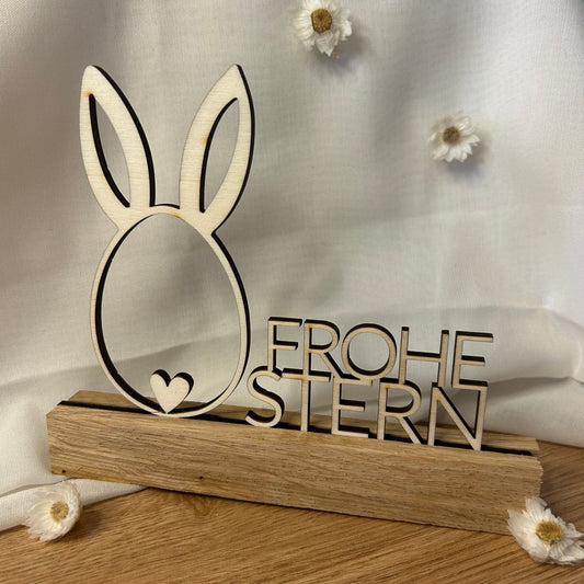 Frohe Ostern | Deko | Osterhase | Schriftzug