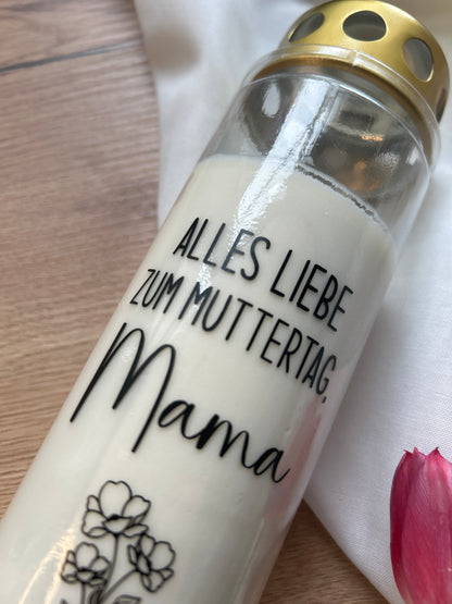 Grabkerze Muttertag | 110h Brenndauer