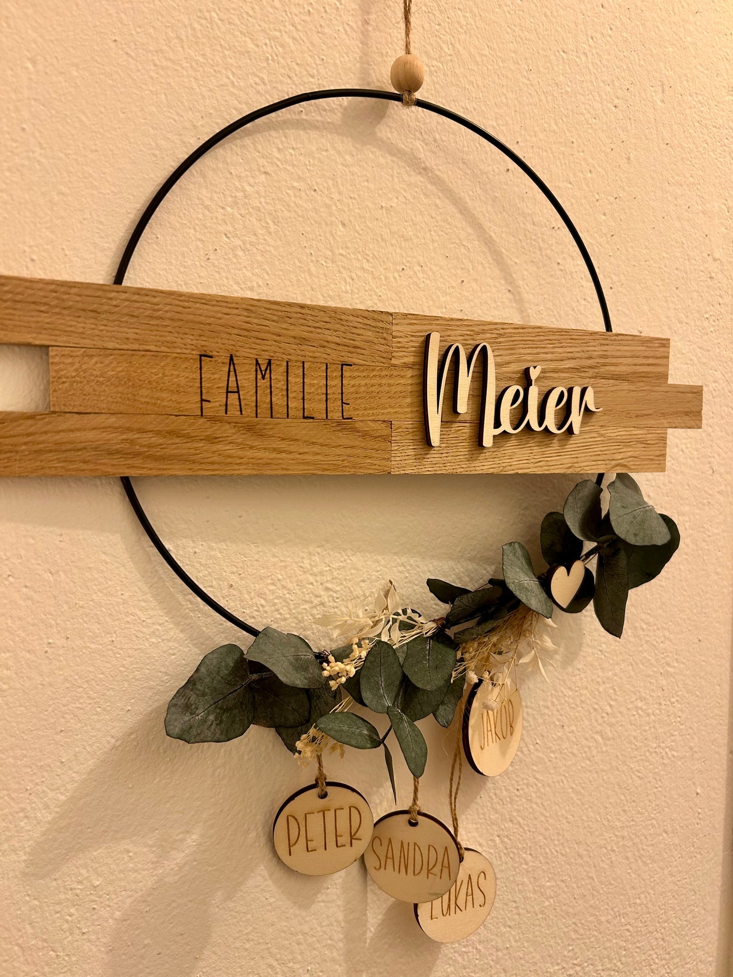 Türkranz | Metallring | Willkommensschild | Familie | Trockenblumen | Loop