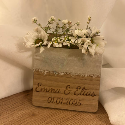 Einsteckholzkarte | Knopfloch | Hochzeitsanzug für Bräutigam