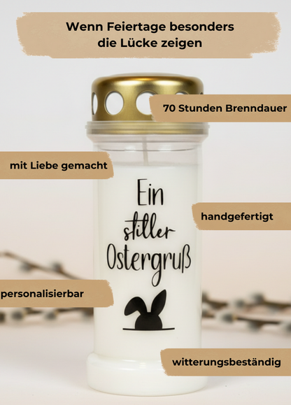 Grabkerze | stiller Ostergruß | 70h Brenndauer