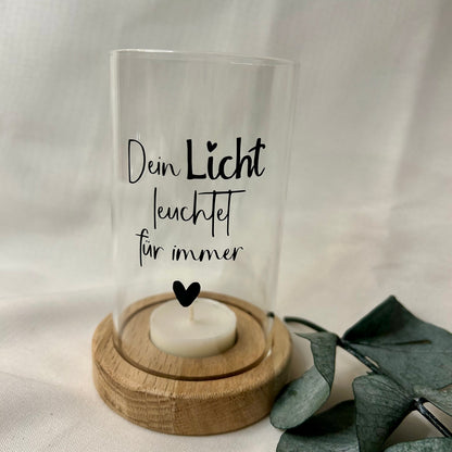 Gedenklicht | Windlicht | Glas | für besondere Anlässe (z.B. Hochzeiten)