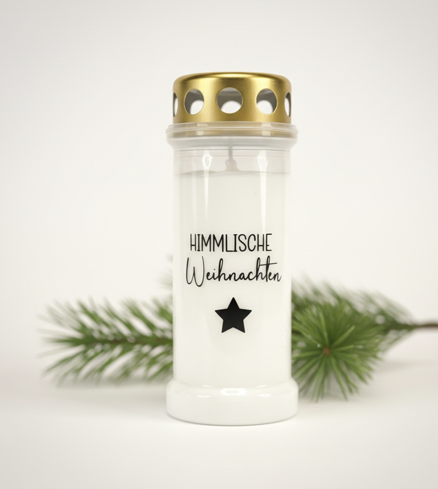 Grabkerze für Weihnachten | 70h Brenndauer