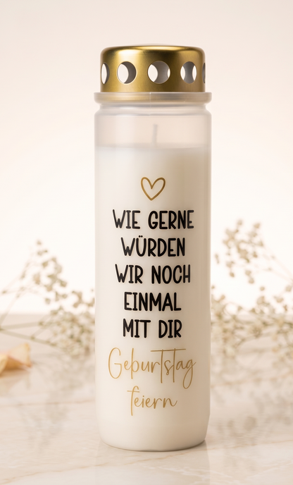 Grabkerze | Geburtstag feiern | 110h Brenndauer