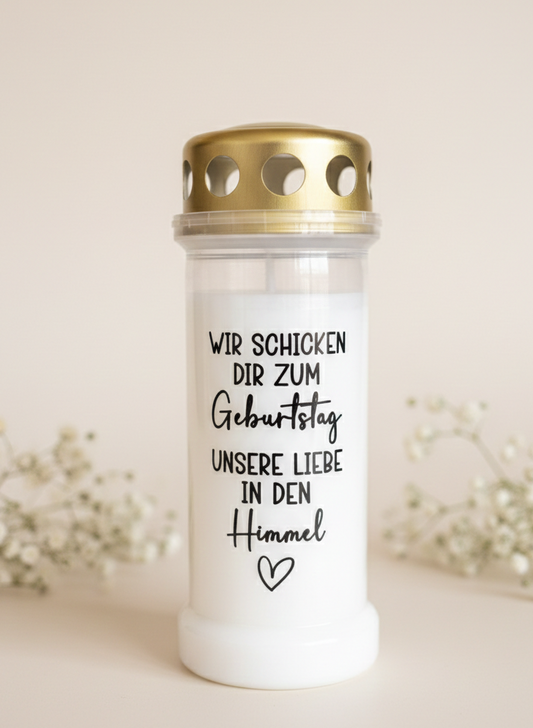Grabkerze | Geburtstag | 70h Brenndauer