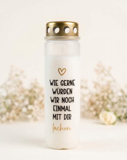 Grabkerze | Mit dir lachen | 110h Brenndauer