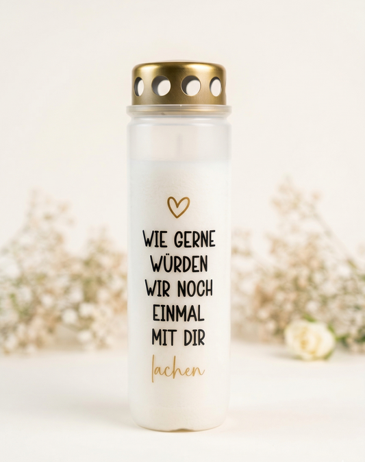 Grabkerze | Mit dir lachen | 110h Brenndauer