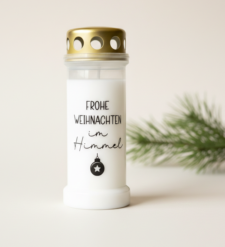Grabkerze für Weihnachten | 70h Brenndauer