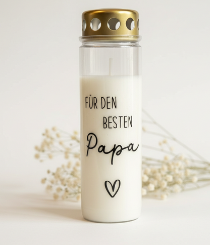 Grabkerze | beste Mama/Papa | 110h Brenndauer