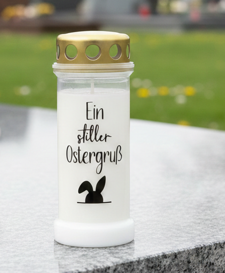 Grabkerze | stiller Ostergruß | 70h Brenndauer