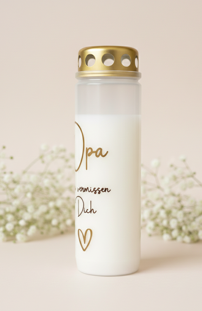 Grabkerze | Wir vermissen dich | 110h Brenndauer
