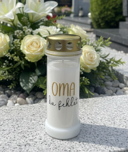 Grabkerze | Du fehlst | 70h Brenndauer