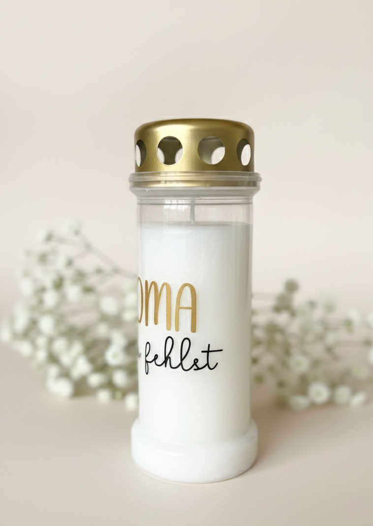 Grabkerze | Du fehlst | 70h Brenndauer