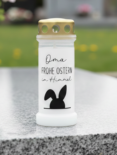 Grabkerze | Frohe Ostern im Himmel | 70h Brenndauer