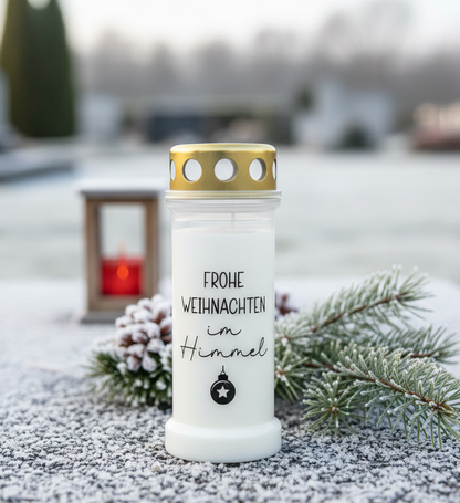 Grabkerze für Weihnachten | 70h Brenndauer