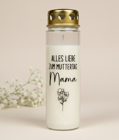 Grabkerze | Muttertag | 110h Brenndauer