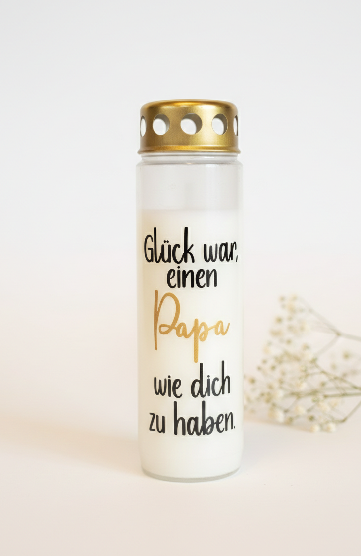 Grabkerze | Glück war | 110h Brenndauer