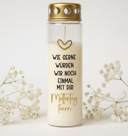 Grabkerze | Muttertag / Vatertag feiern | 110h Brenndauer