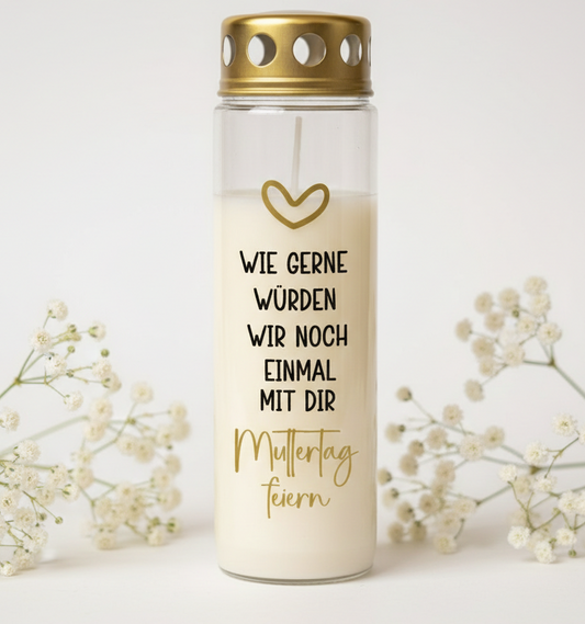 Grabkerze | Muttertag / Vatertag feiern | 110h Brenndauer