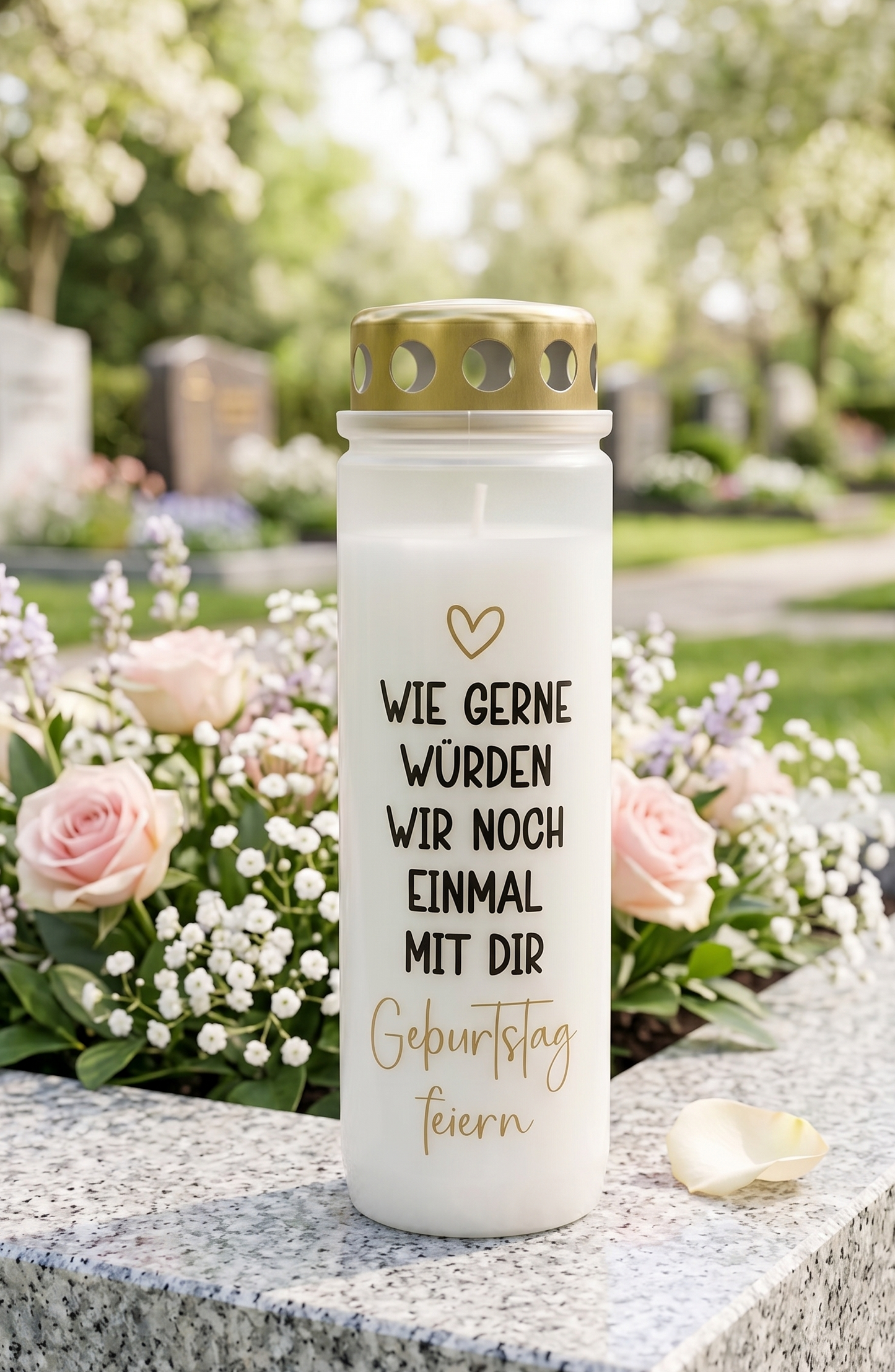 Grabkerze | Geburtstag feiern | 110h Brenndauer