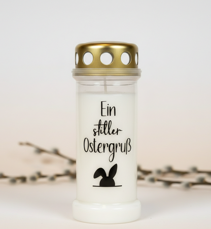 Grabkerze | stiller Ostergruß | 70h Brenndauer