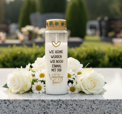 Grabkerze | Muttertag / Vatertag feiern | 110h Brenndauer