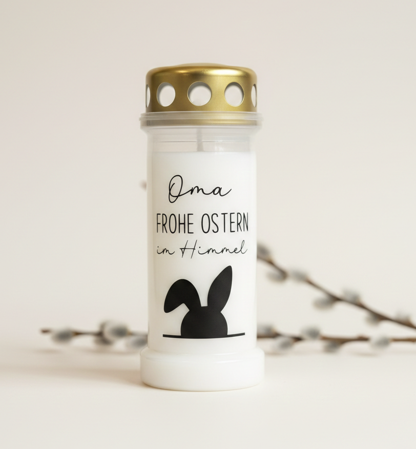 Grabkerze | Frohe Ostern im Himmel | 70h Brenndauer