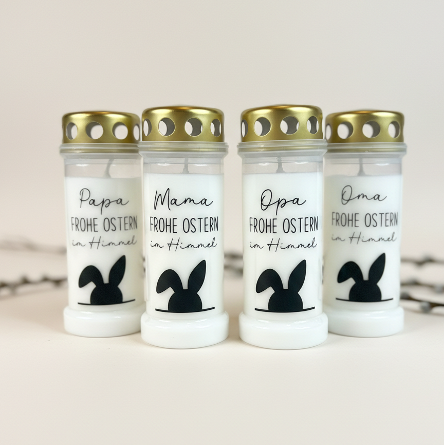 Grabkerze | Frohe Ostern im Himmel | 70h Brenndauer