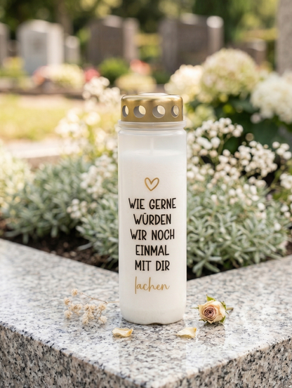 Grabkerze | Mit dir lachen | 110h Brenndauer