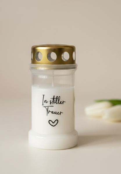 Grabkerze | verschiedene Sprüche | Brenndauer 46h