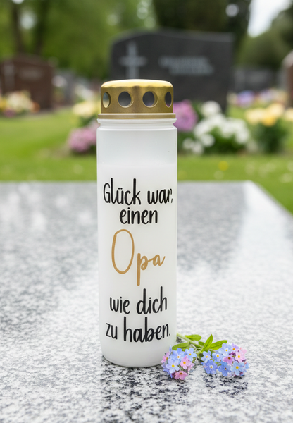 Grabkerze | Glück war | 110h Brenndauer