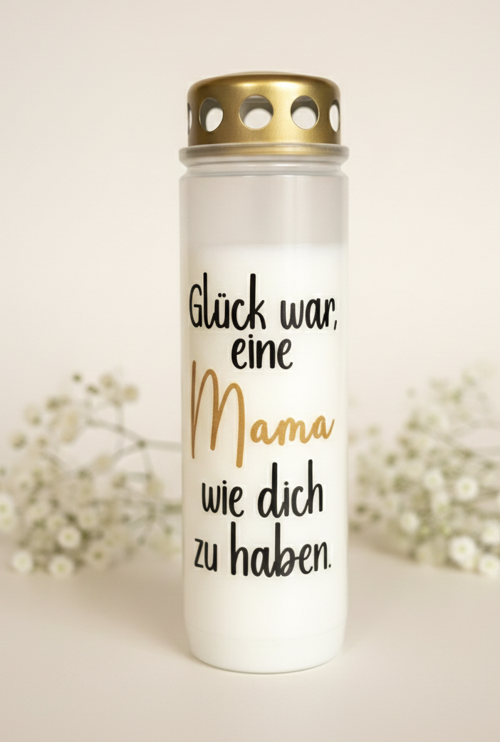 Grabkerze | Glück war | 110h Brenndauer