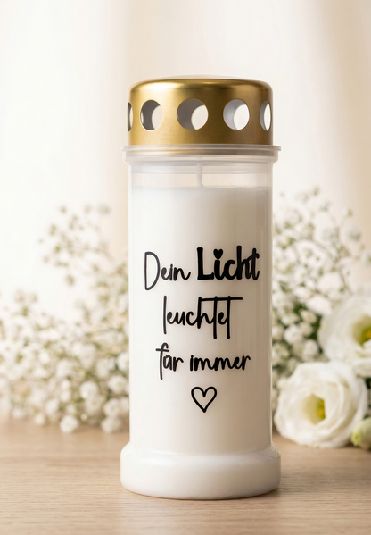 Grabkerze | Dein Licht leuchtet für immer | 70h Brenndauer