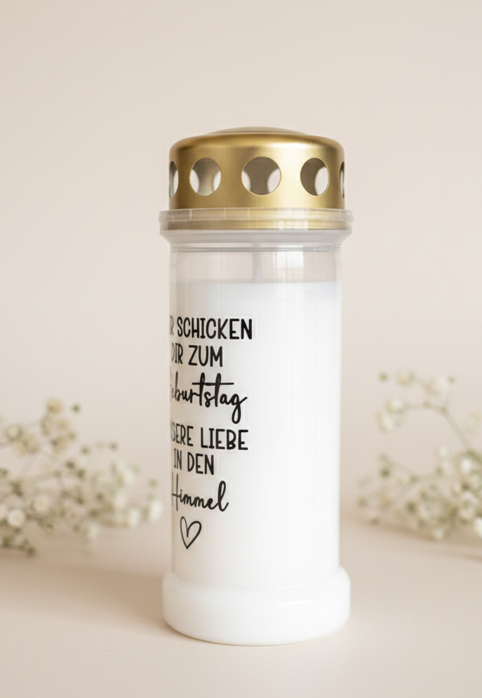 Grabkerze | Geburtstag | 70h Brenndauer