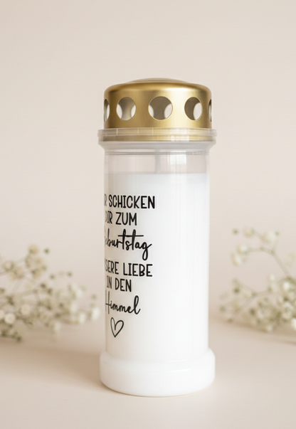 Grabkerze | Geburtstag | 70h Brenndauer