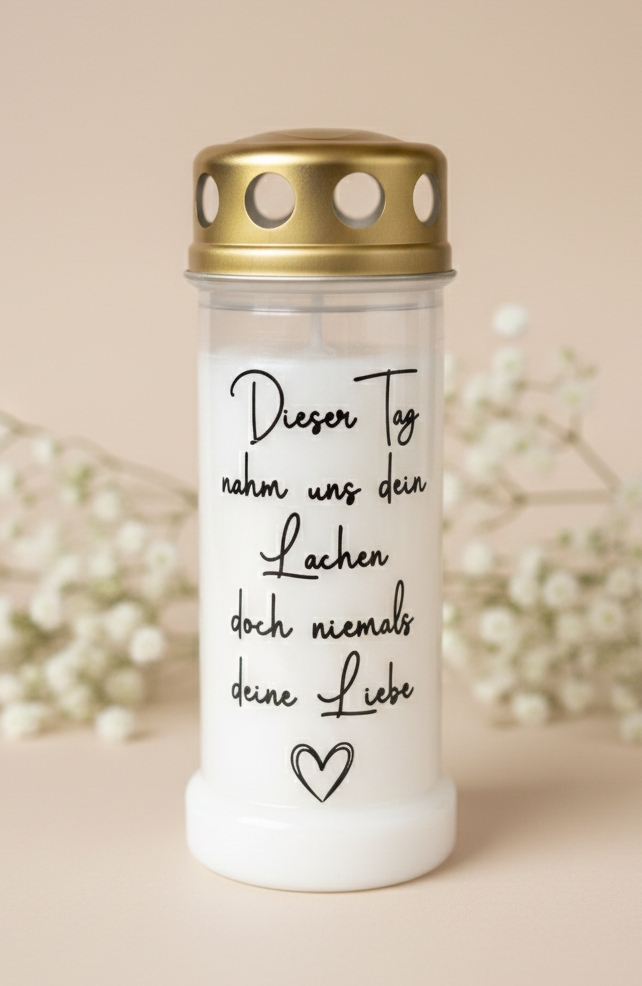 Grabkerze | Sterbetag | 70h Brenndauer