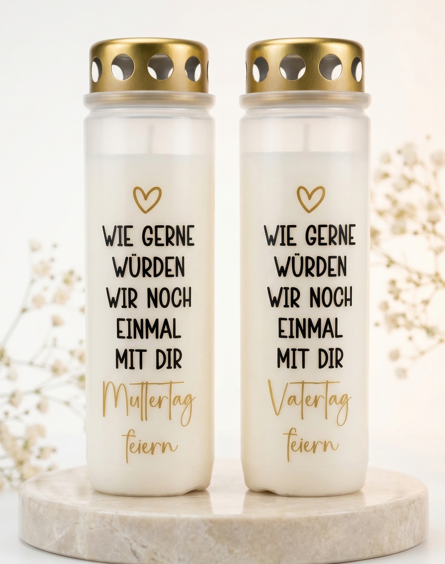 Grabkerze | Muttertag / Vatertag feiern | 110h Brenndauer