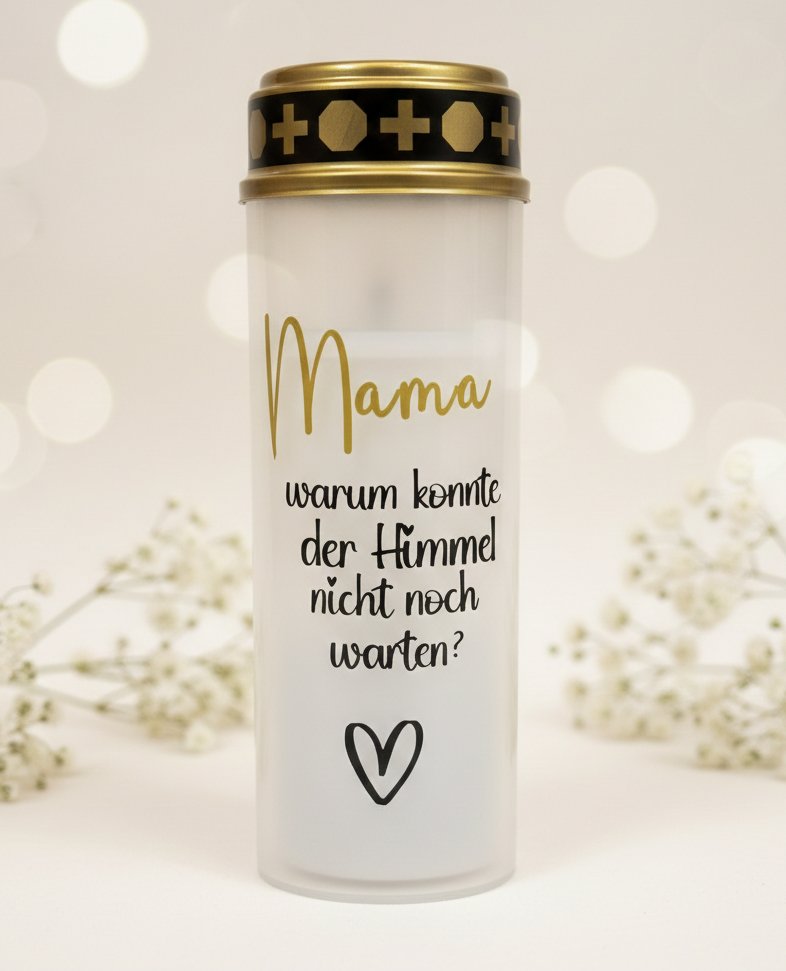 LED Grabkerze mit Dämmerungssensor | personalisiert