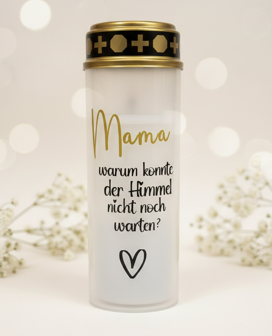 LED Grabkerze mit Dämmerungssensor | personalisiert