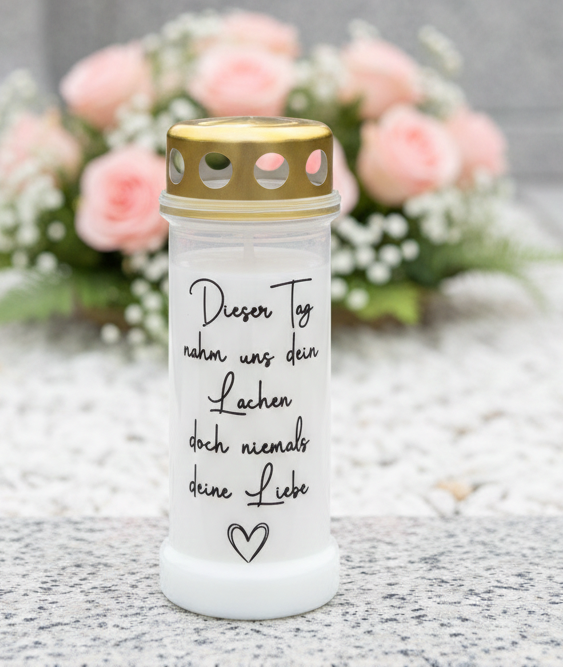 Grabkerze | Sterbetag | 70h Brenndauer