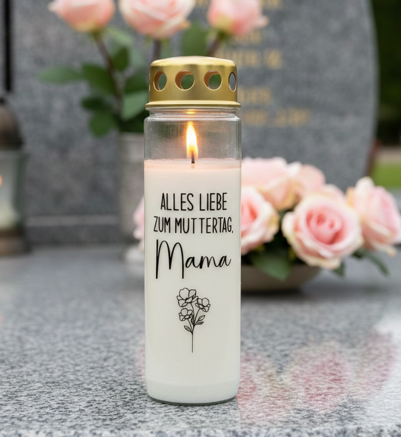 Grabkerze | Muttertag | 110h Brenndauer