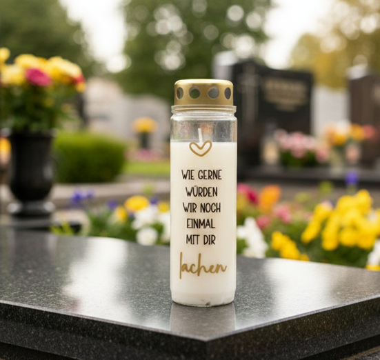 Grabkerze | Mit dir lachen | 110h Brenndauer
