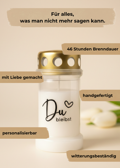 Grabkerze | verschiedene Sprüche | Brenndauer 46h