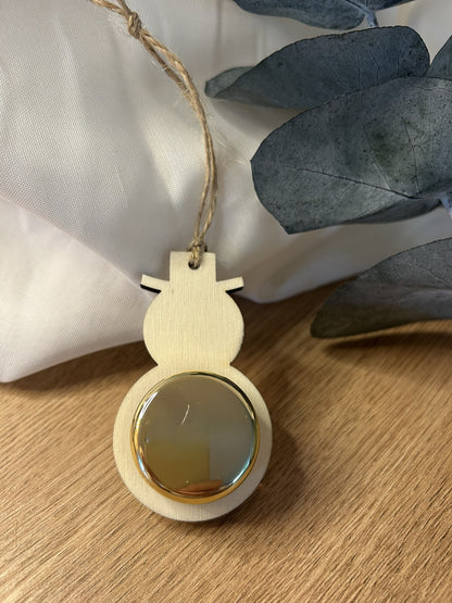 Weihnachten | Holz Schneemann | für Mini-Aprikosenöl