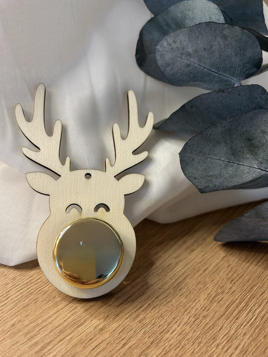 Weihnachten | Holz Rentier | mit runder Aussparung