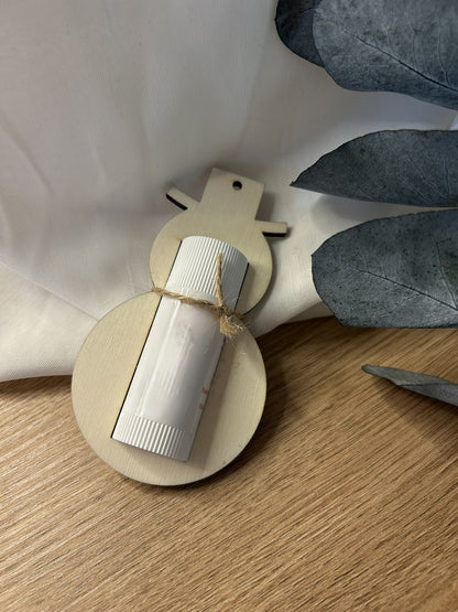 Weihnachten | Schneemann | aus Holz | für Aprikosenstift